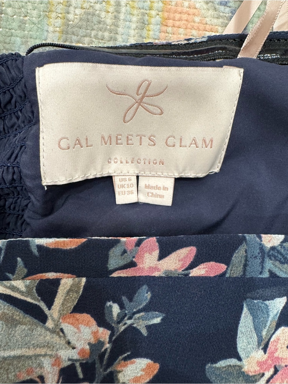 Gal Meets Glam Navy Floral Maxi Dress with Pink and Cream Blooms - Picture 5 of 5